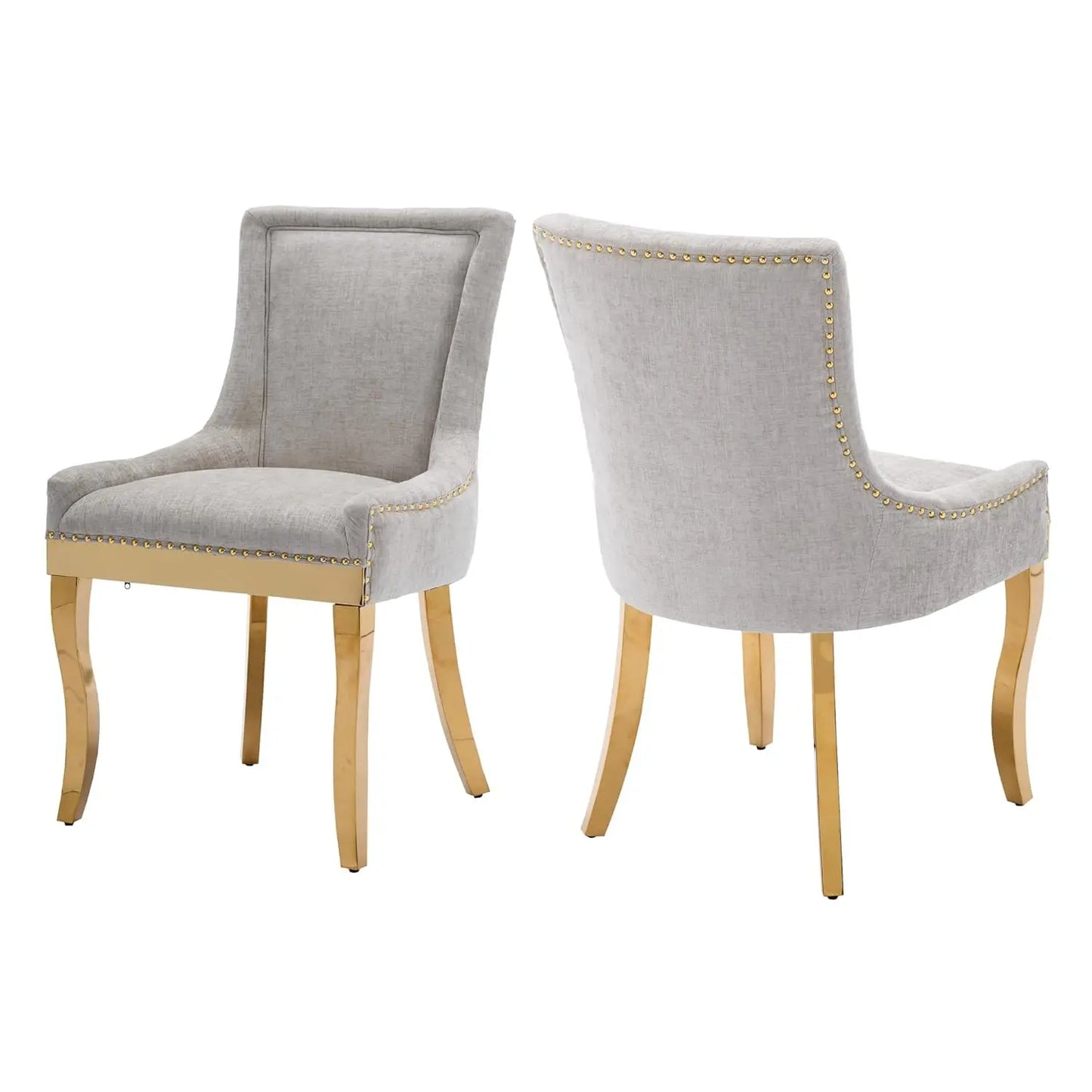Upholstered Dining Chairs Set Of 2 Nailhead Trim Padded