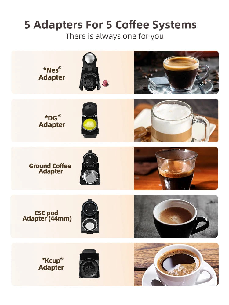 HiBREW 5 in 1 Capsule Coffee Machine Dolce Gusto Nespresso
