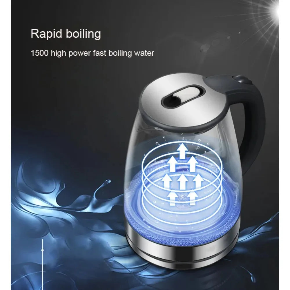 AEHOME Electric Glass Kettle With LED Indicator Auto Shut-Off