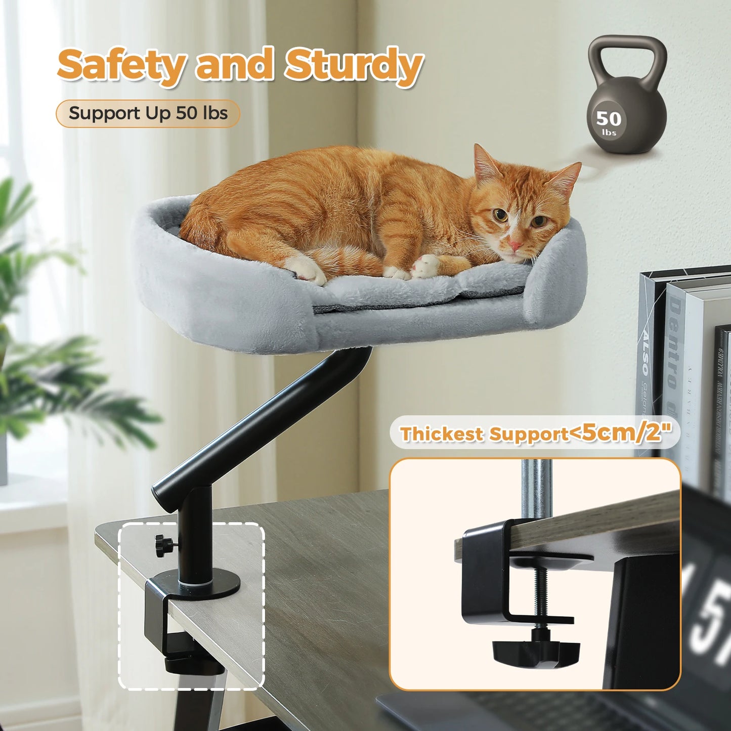 PAWZ Road Cat Desk Bed 360 Rotatable Stand for Indoor Cats