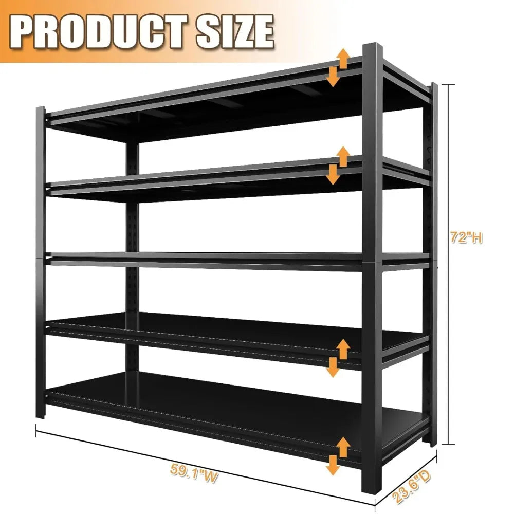 JIMANG Heavy Duty Garage Shelving Unit 5 Shelf Steel Rack