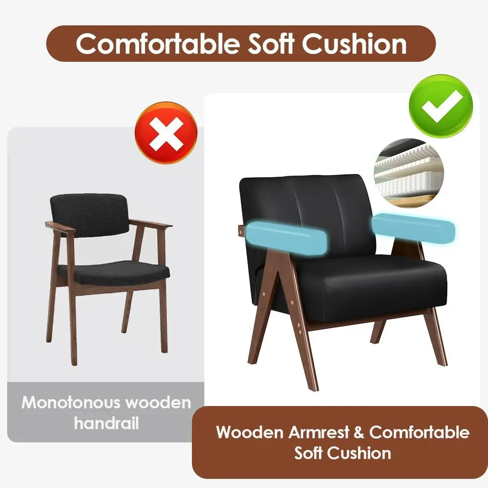 Leather Reading Accent Chairs Set 2 For Living Room
