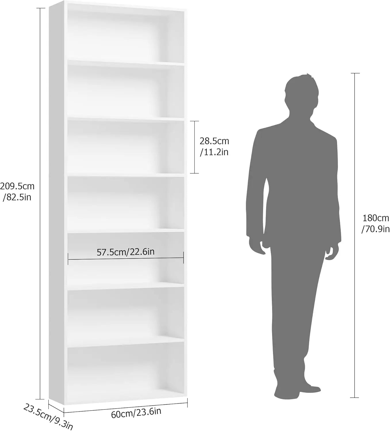Seven-Tier Open Bookshelf For Home Office And Living Room