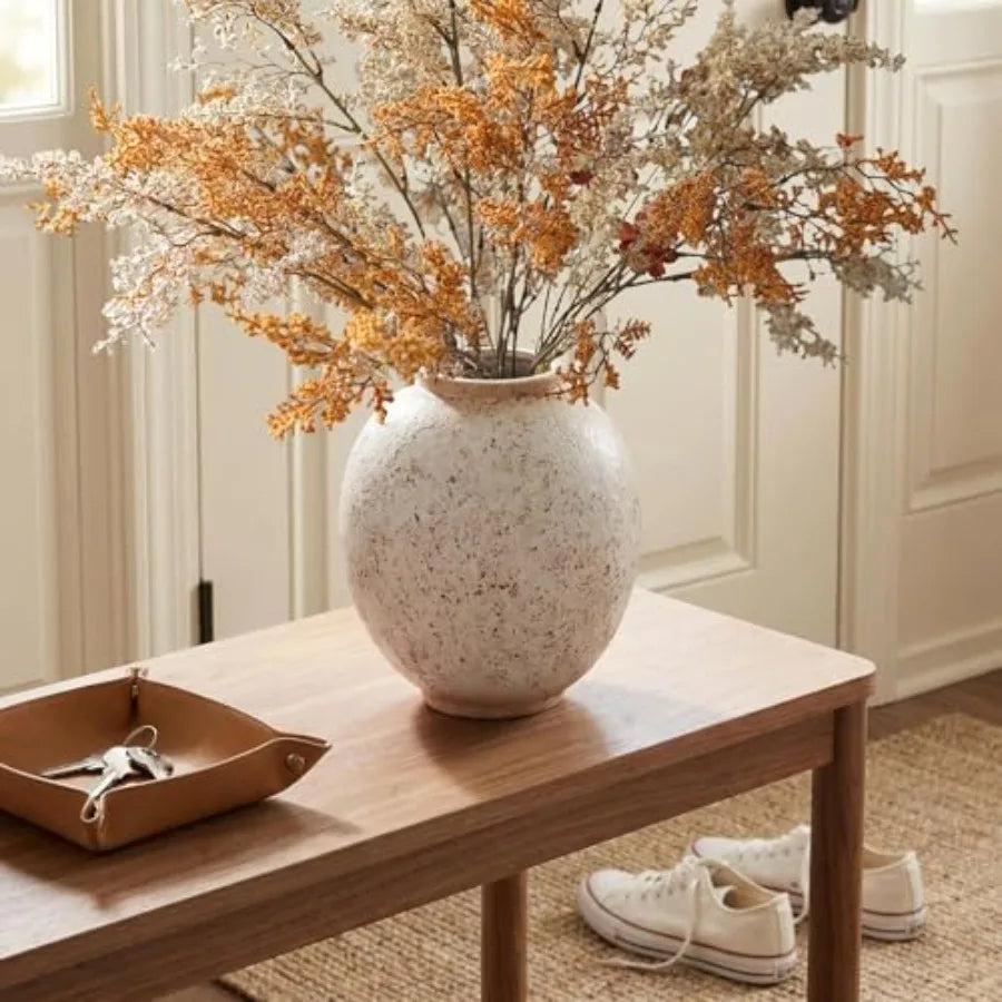 Retro Round Ceramic Vase Speckled Centerpiece Home Decor
