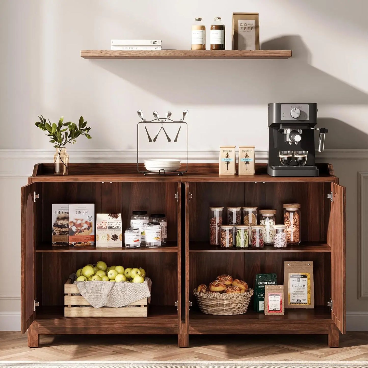 Little Tree Buffet Cabinet With Storage Farmhouse Sideboard