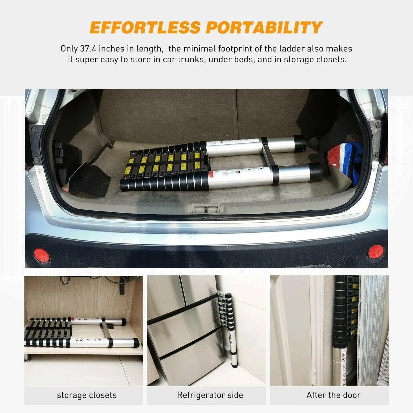 DayPlus Telescopic Ladder With Roof Hook Kit Aluminium