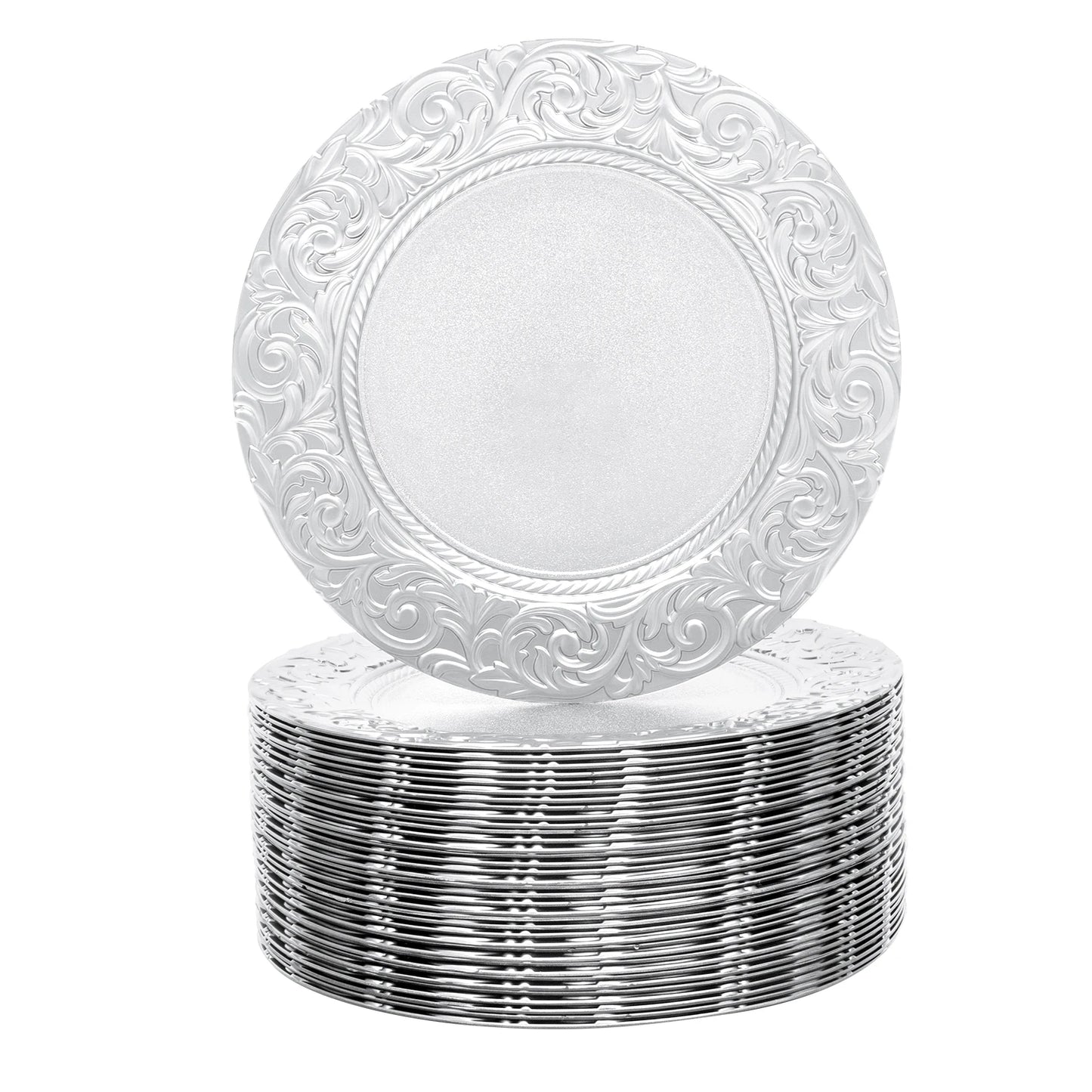 Charger Plate Set 100 Pieces Reusable Serving Platters for Weddings