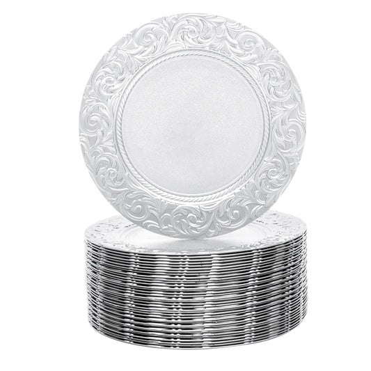 Charger Plate Set 100 Pieces Reusable Serving Platters for Weddings