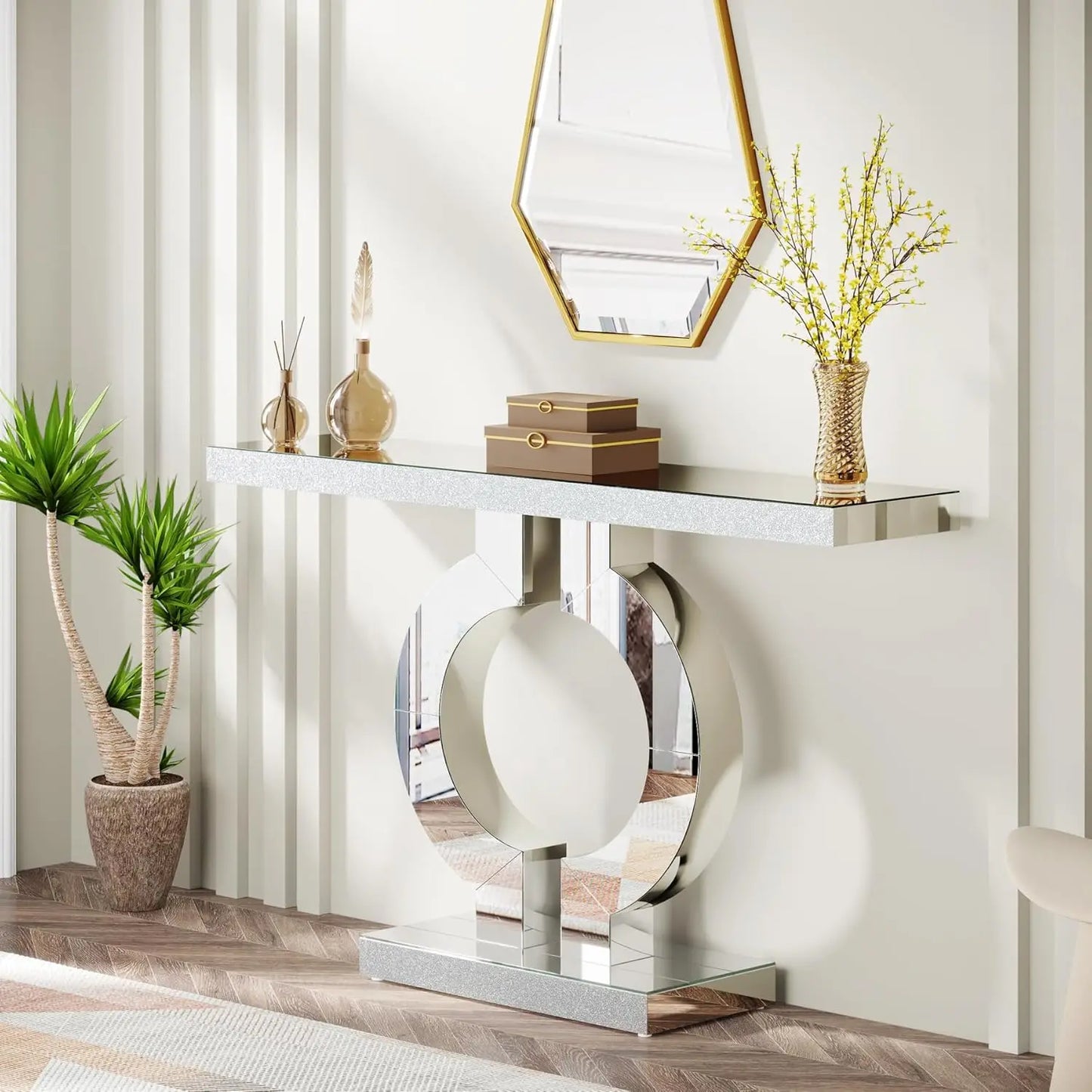 Tribesigns Mirrored Console Table For Modern Entryway