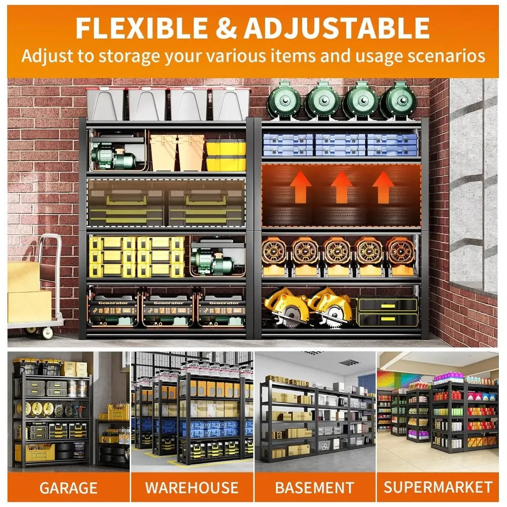 JIMANG Heavy Duty Garage Shelving Unit 5 Tier Steel Shelves