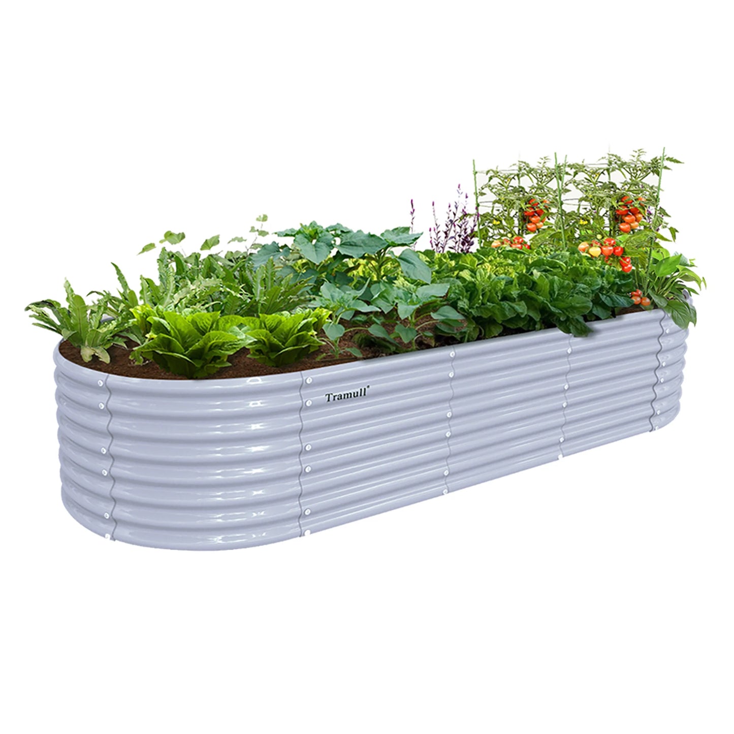 Tramull Galvanized Raised Garden Bed Kit Oval Metal Planter Box