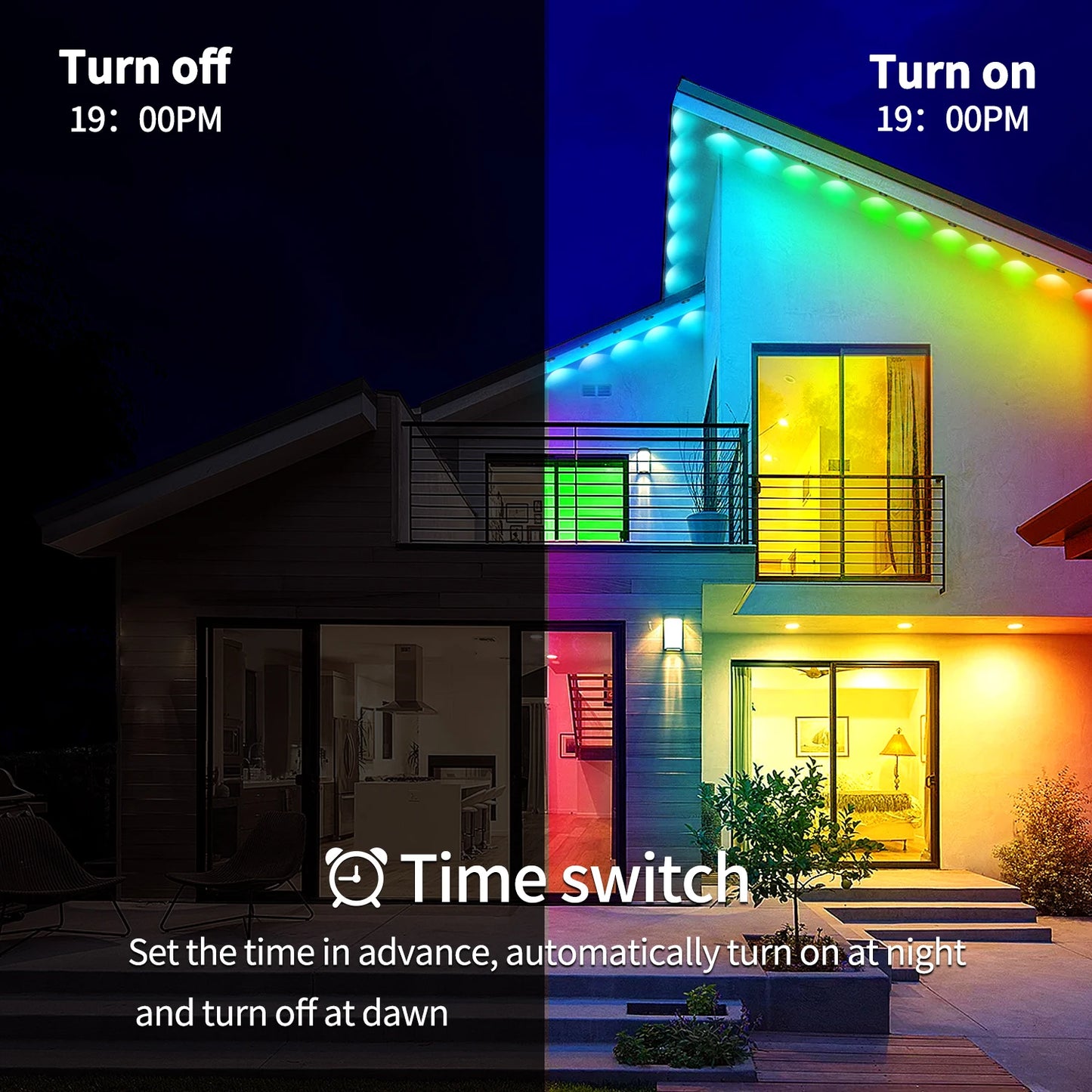 Segrass RGB Outdoor Lights IP68 Waterproof Eaves Lights For Party Decor