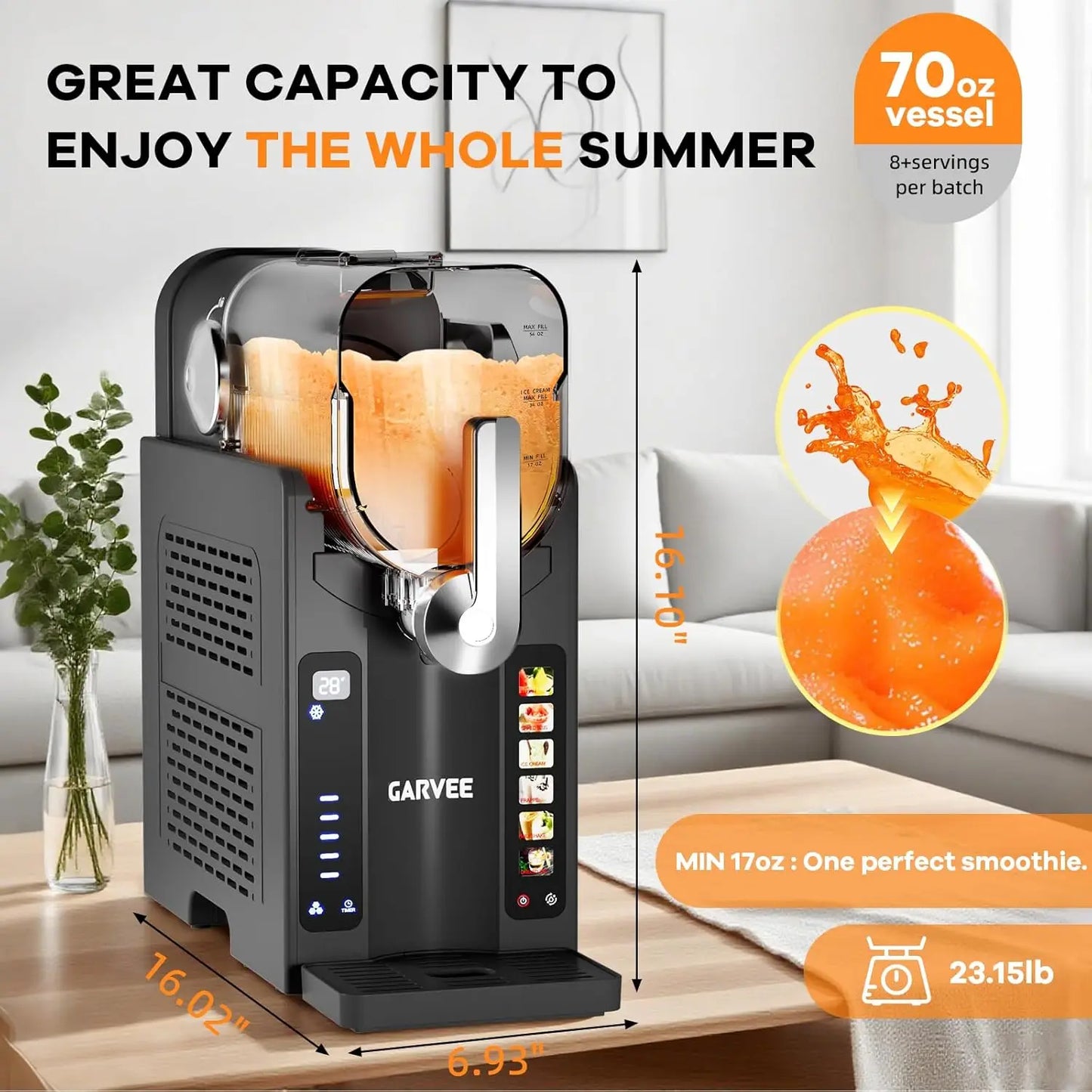 Acekool Slushie Machine For Home No Ice Needed With Display