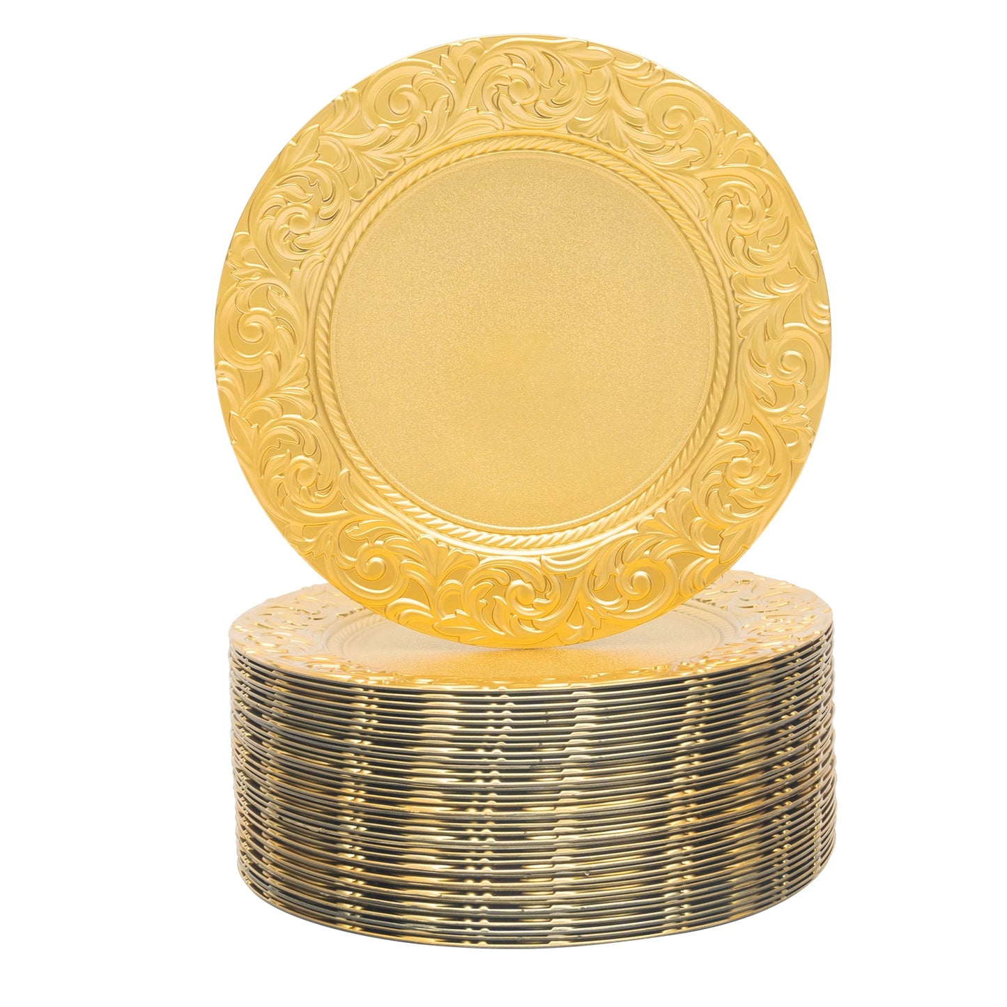 Charger Plate Set 100 Pieces Reusable Serving Platters for Weddings