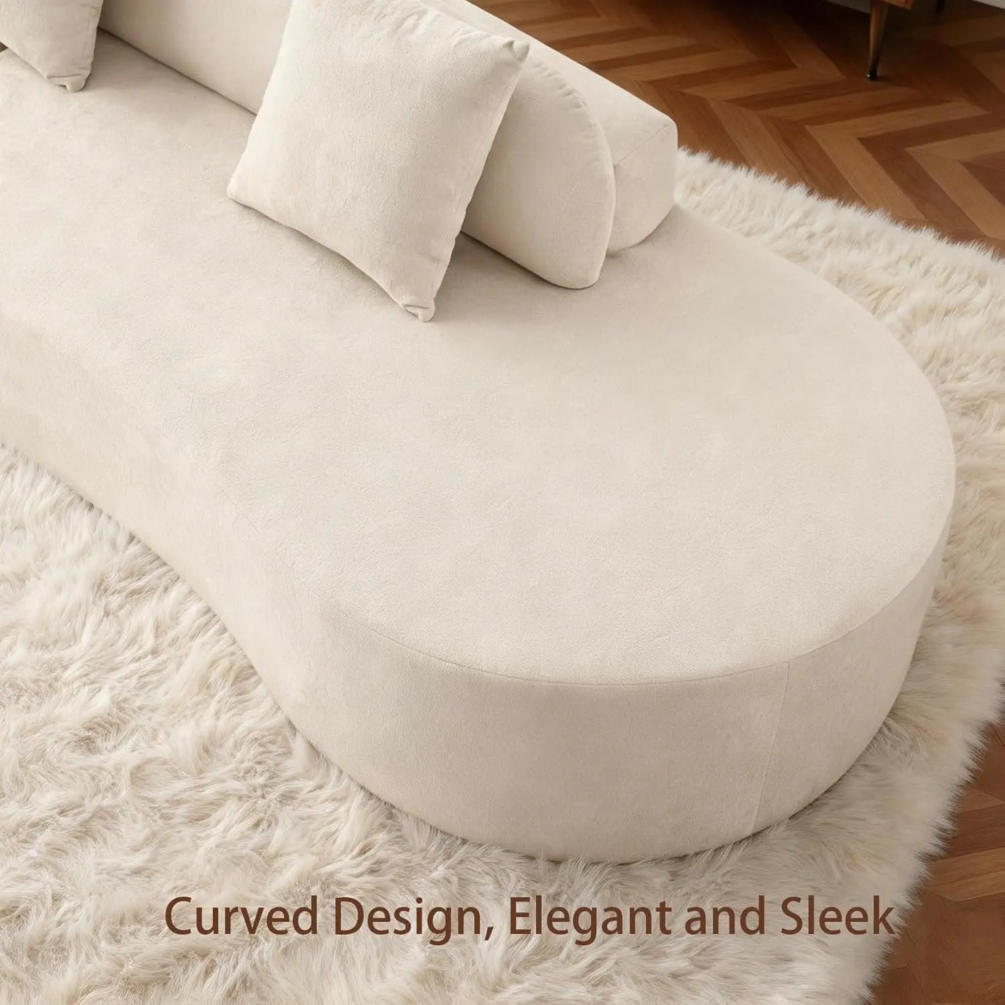Boneless Sectional Sofa Modern Curved Cloud Couch Living Room