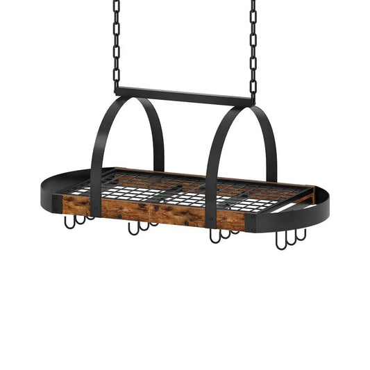 Ceiling Pot Rack With 12 S Hooks For Kitchen Storage
