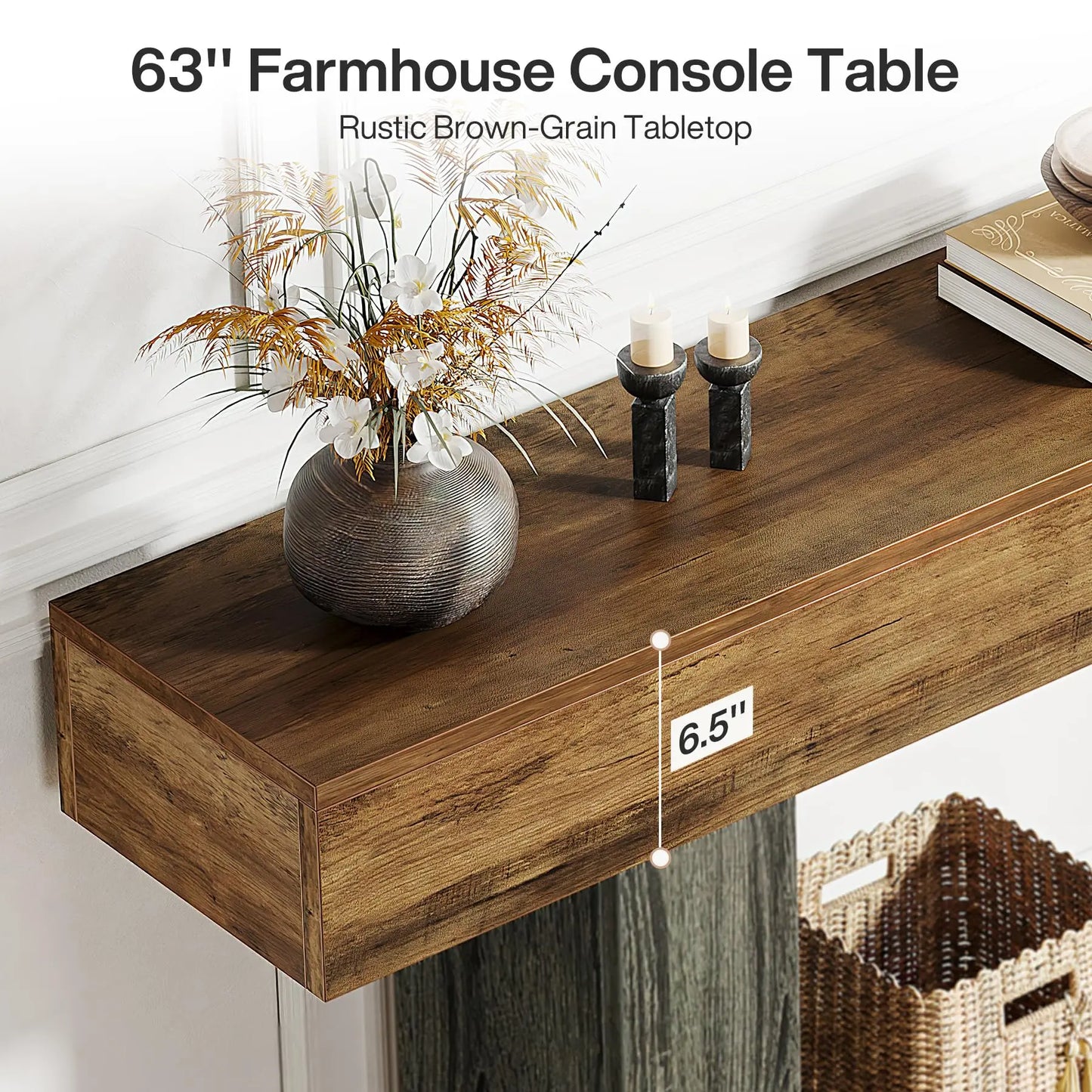 Tribesigns Farmhouse Console Table Two Tier Entryway