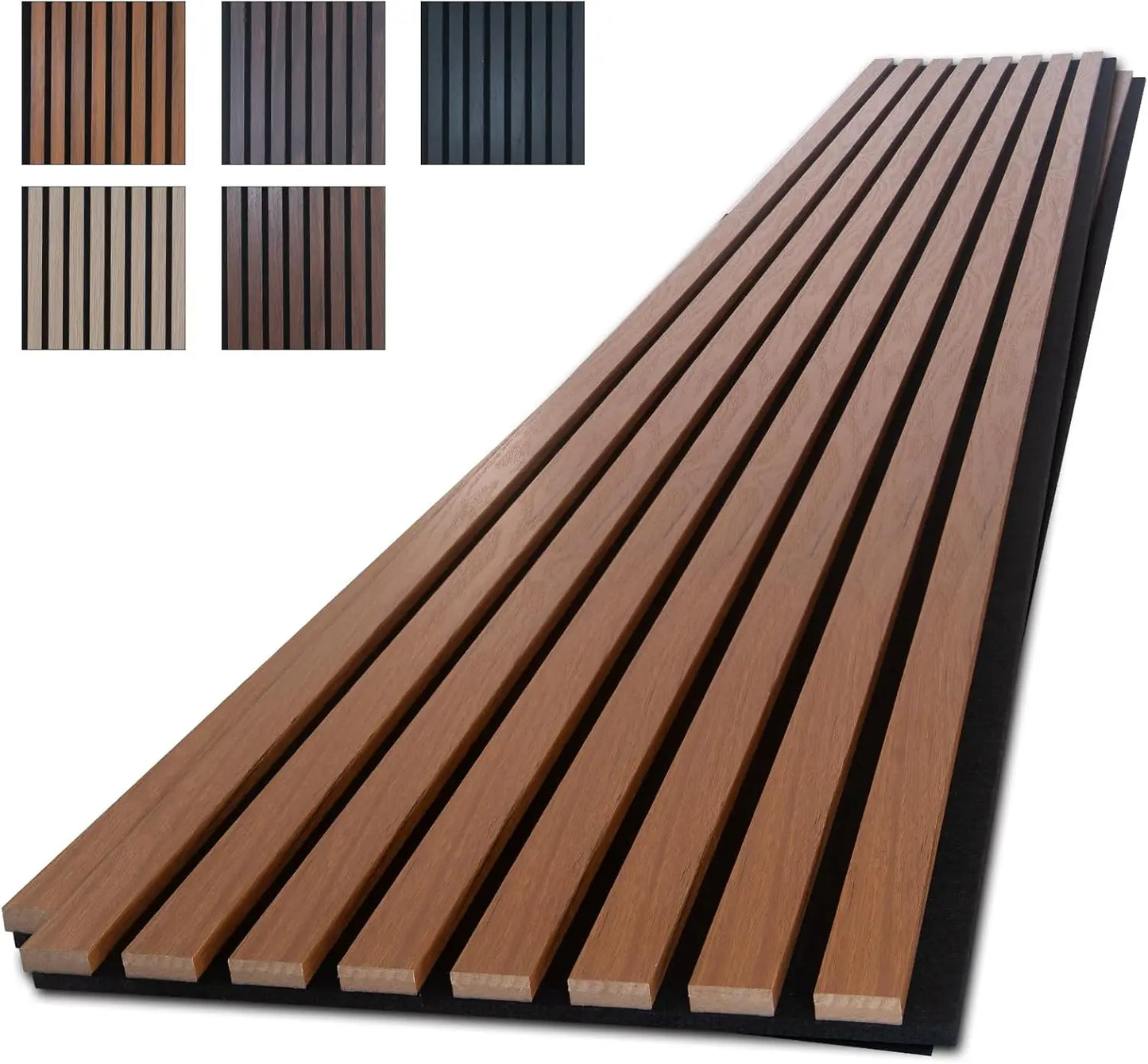 4 Piece Wood Slat Wall Panels Teak Acoustic Noise Cancelling