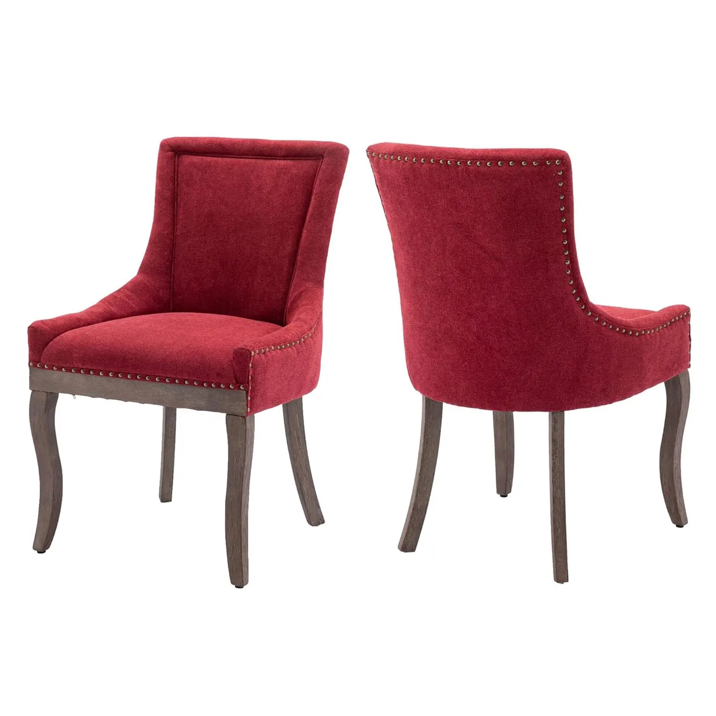 Upholstered Dining Chairs Set Of 2 Nailhead Trim Padded