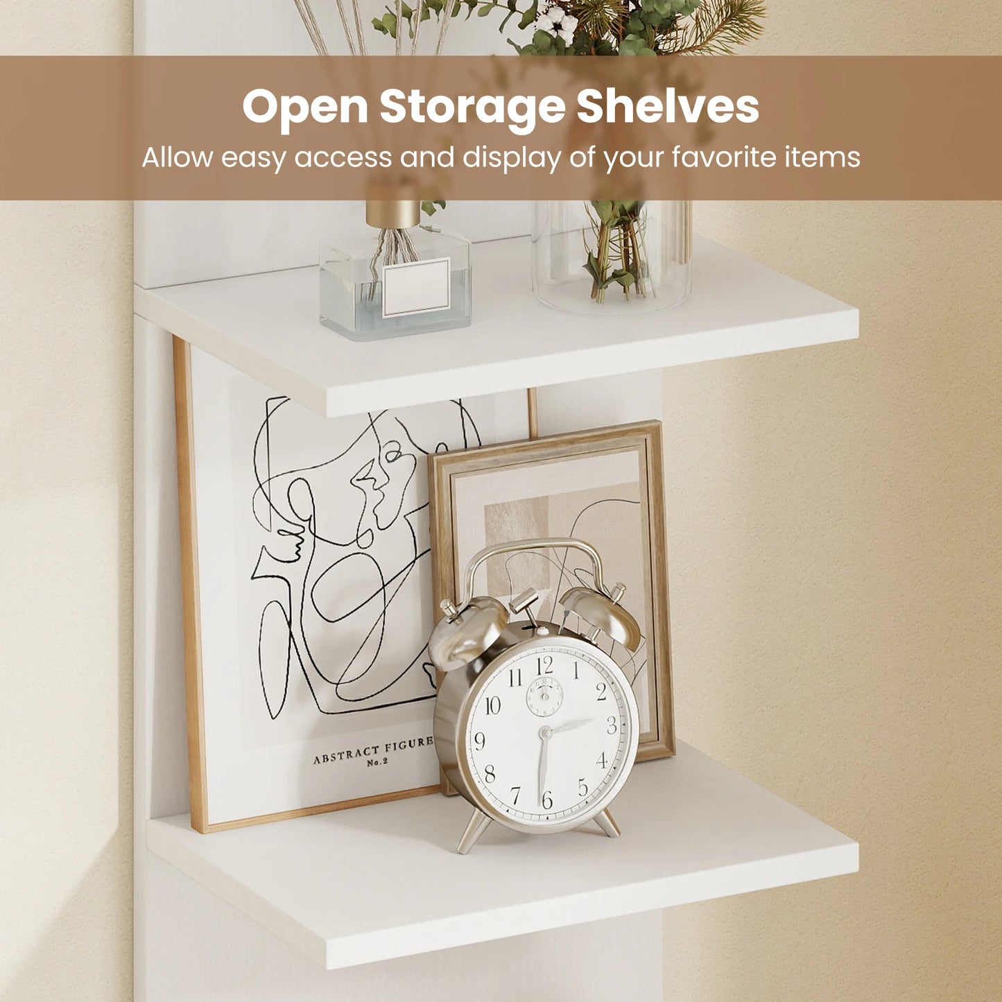 HOMASIS 5 Tier Wall Shelf Floating Organizer Wall Mounted