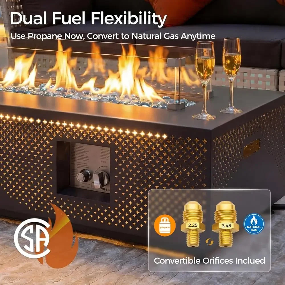 Outdoor Fire Pit Table CSA Certified Hidden Tank 50000 BTU