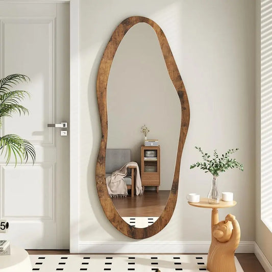 Wood Framed Wall Mirror For Bedroom Bathroom Living Room