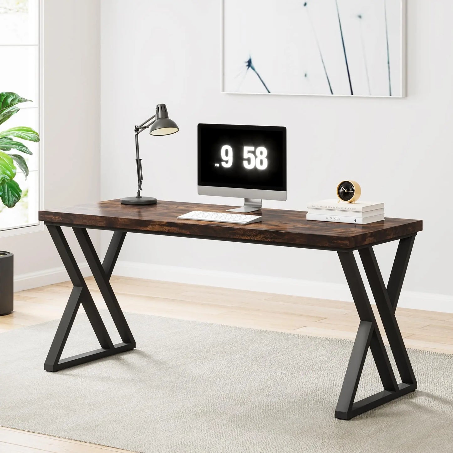 Tribesigns Writing Computer Desk With Z Shaped Metal Legs