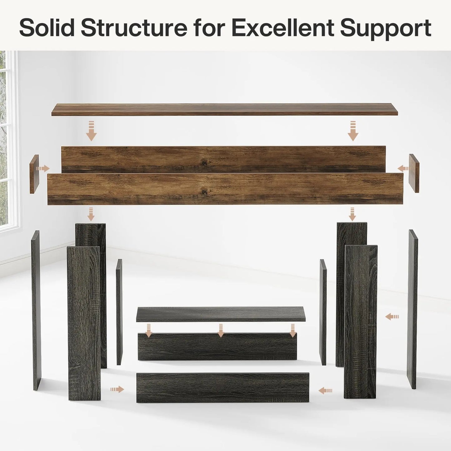 Tribesigns Farmhouse Console Table Two Tier Entryway