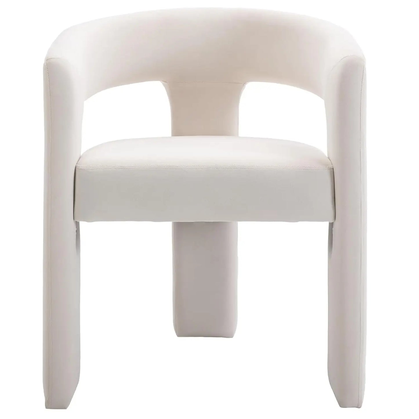 Barrel Dining Chair Upholstered Faux Leather Armchair For Living Room