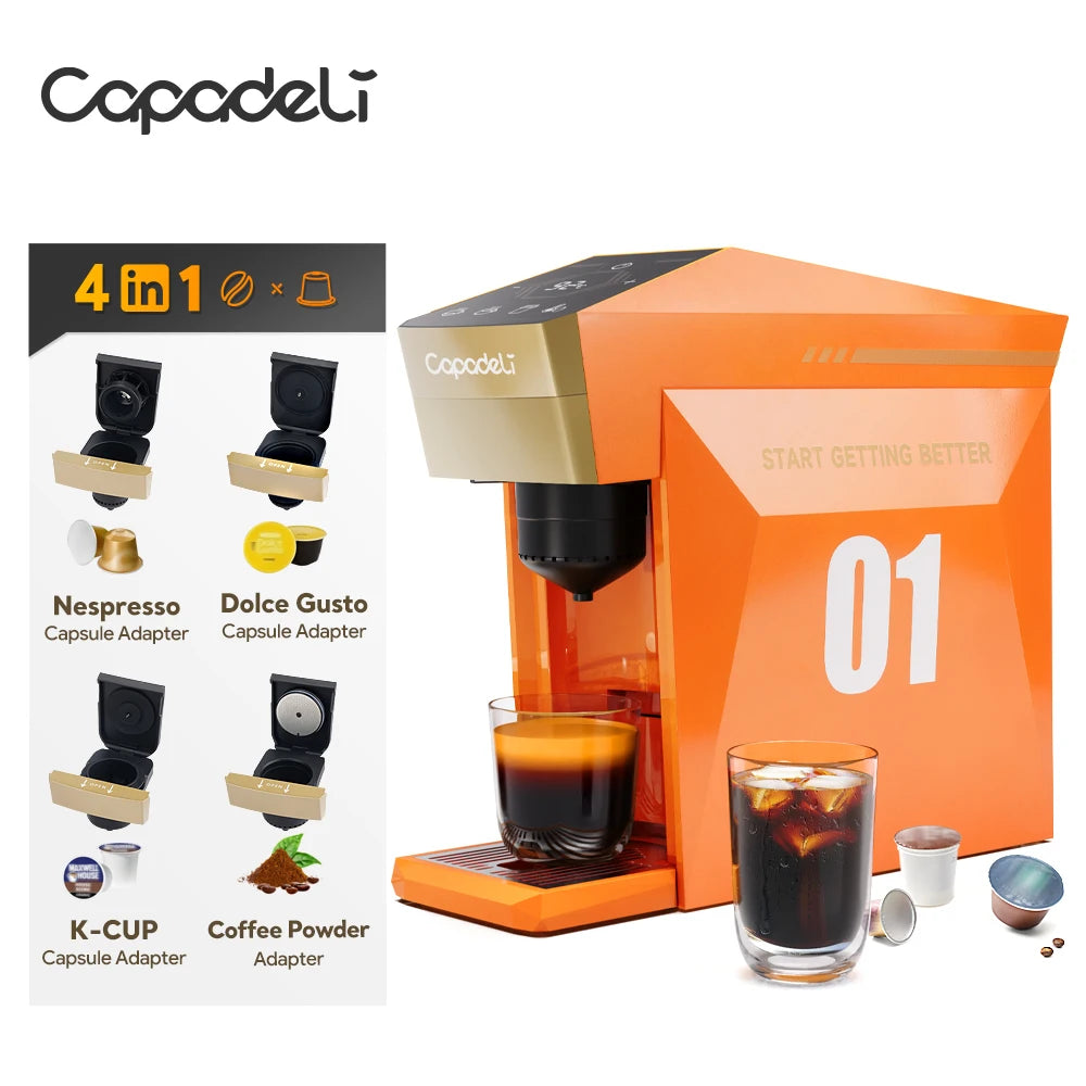 Capadeli 4in1 Espresso Machine for K Cup Pods NES Capsules