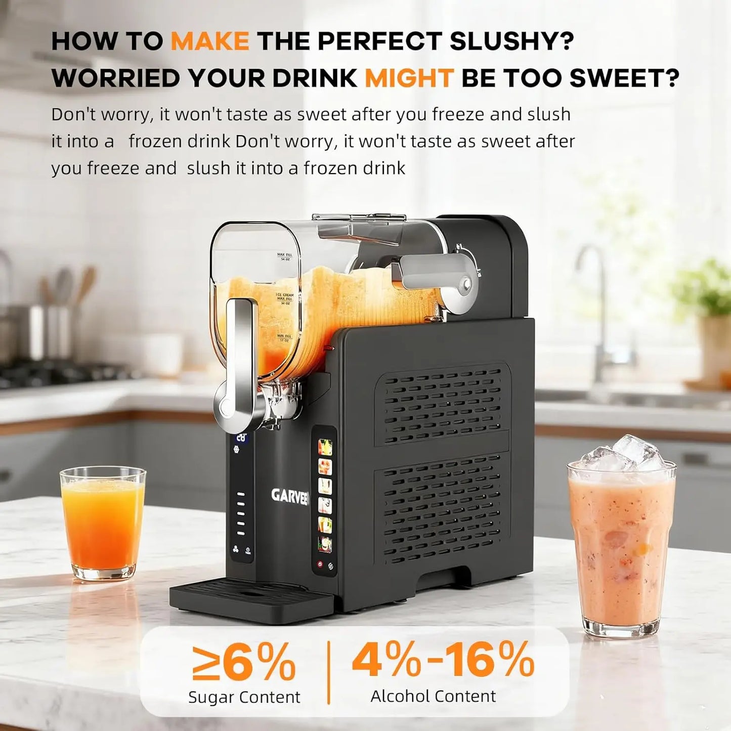 Acekool Slushie Machine For Home No Ice Needed With Display