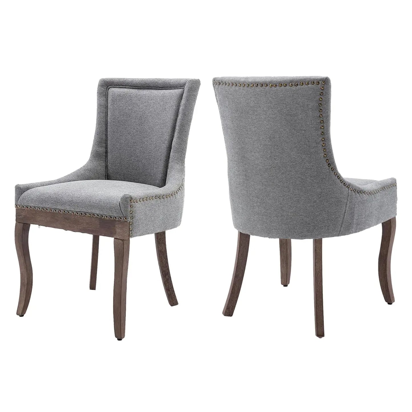 Upholstered Dining Chairs Set Of 2 Nailhead Trim Padded