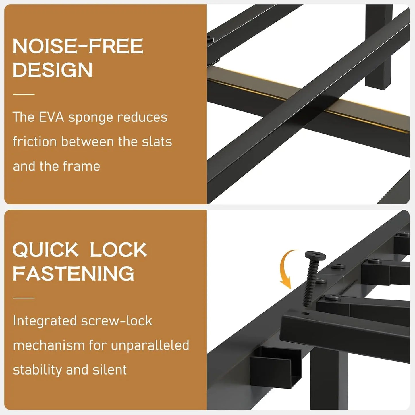 Bed Frame With USB Charging Station And Storage Headboard
