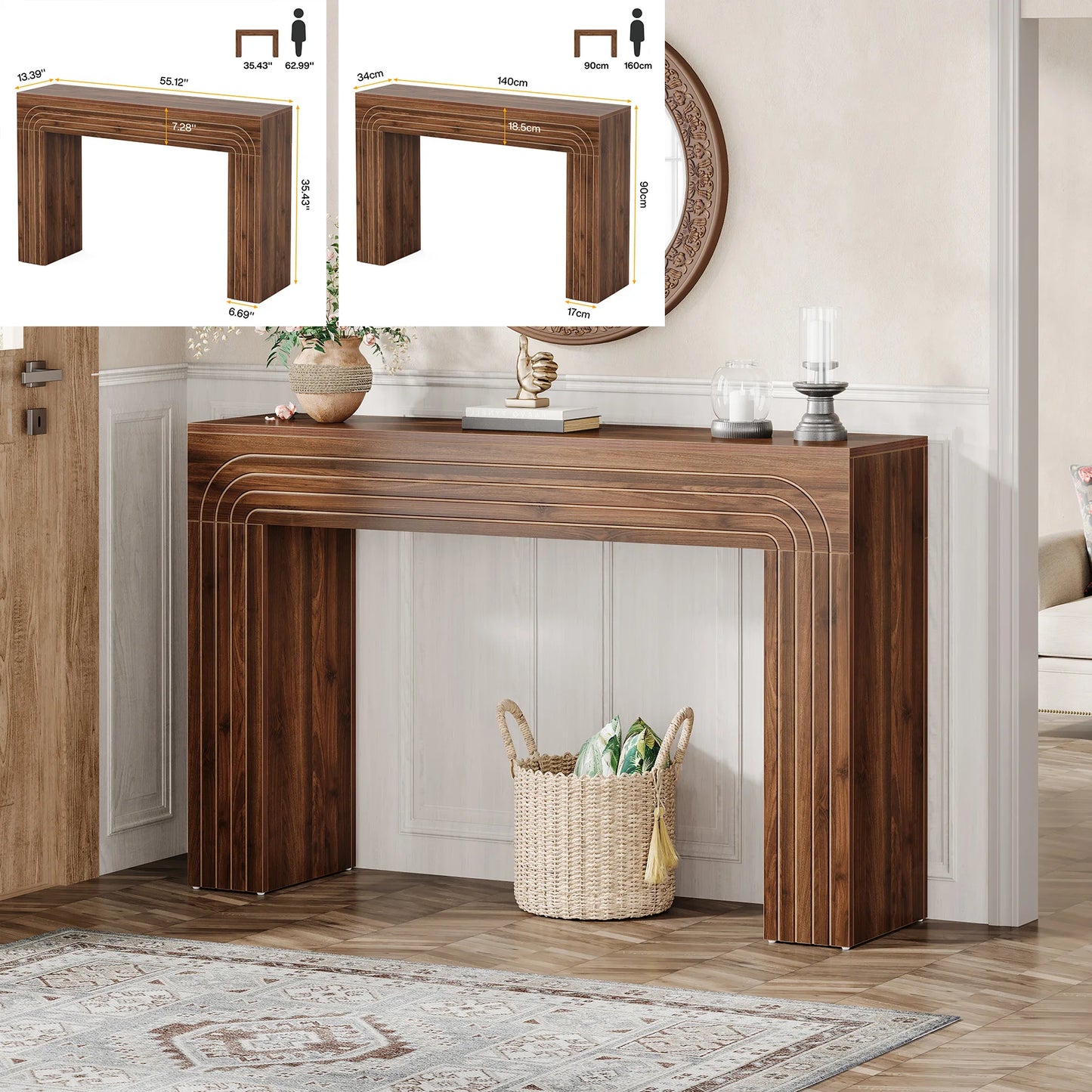 Tribesigns Farmhouse Console Table Wooden Sofa Table