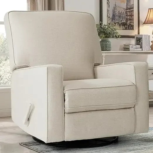 Swivel Rocker Recliner Chair Leather Upholstered for Living Room