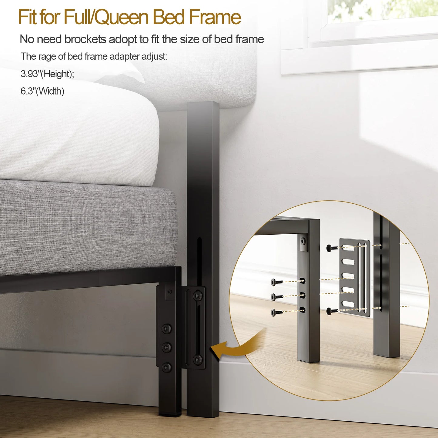 ONBRILL Adjustable Headboard With Linen Fabric Storage And RGB LED