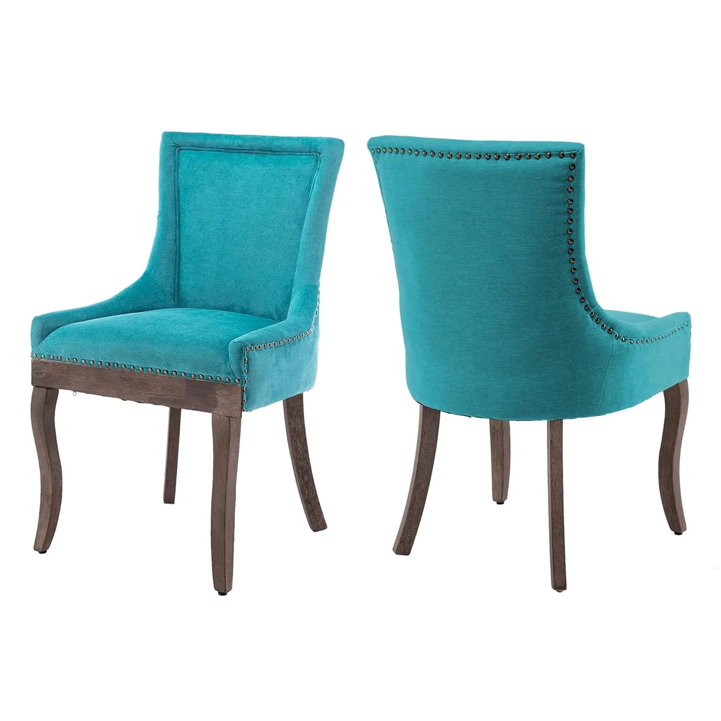 Upholstered Dining Chairs Set Of 2 Nailhead Trim Padded