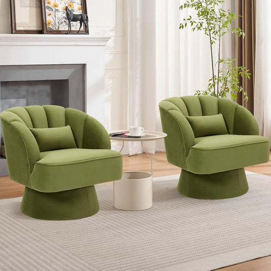 HiMISS Ultra-Plush 360 Swivel Accent Chair Velvet Upholstered