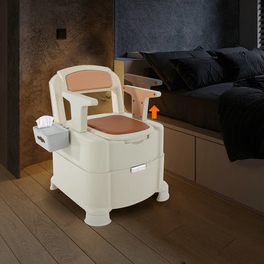 Bedside Portable Toilet With Sensor Night Light And 200kg Load