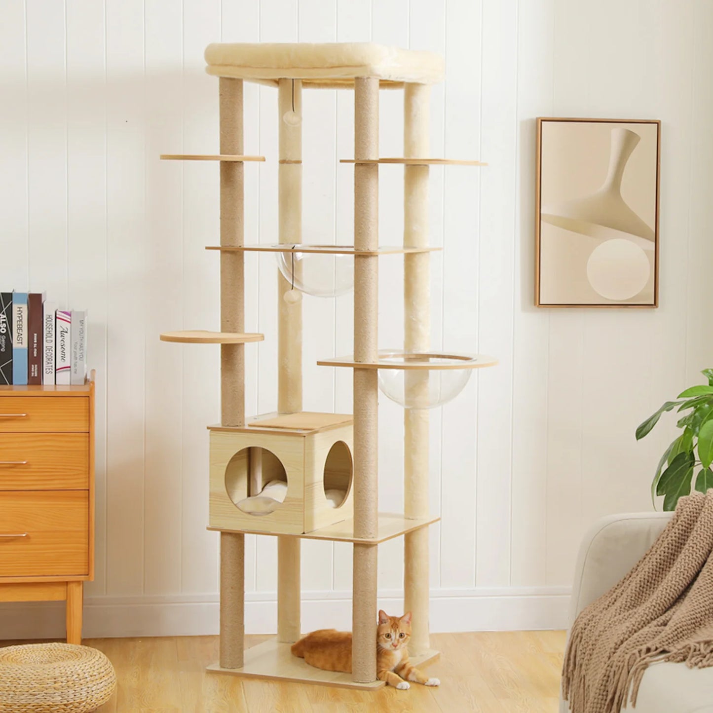 PAWZ Road Multi Level Cat Tree Indoor Wood Cat Tower