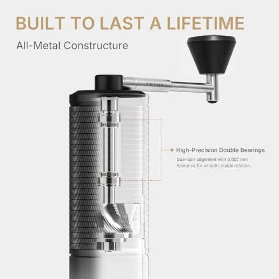 SHXI C5 Pro Manual Coffee Grinder with Stainless Steel Burrs