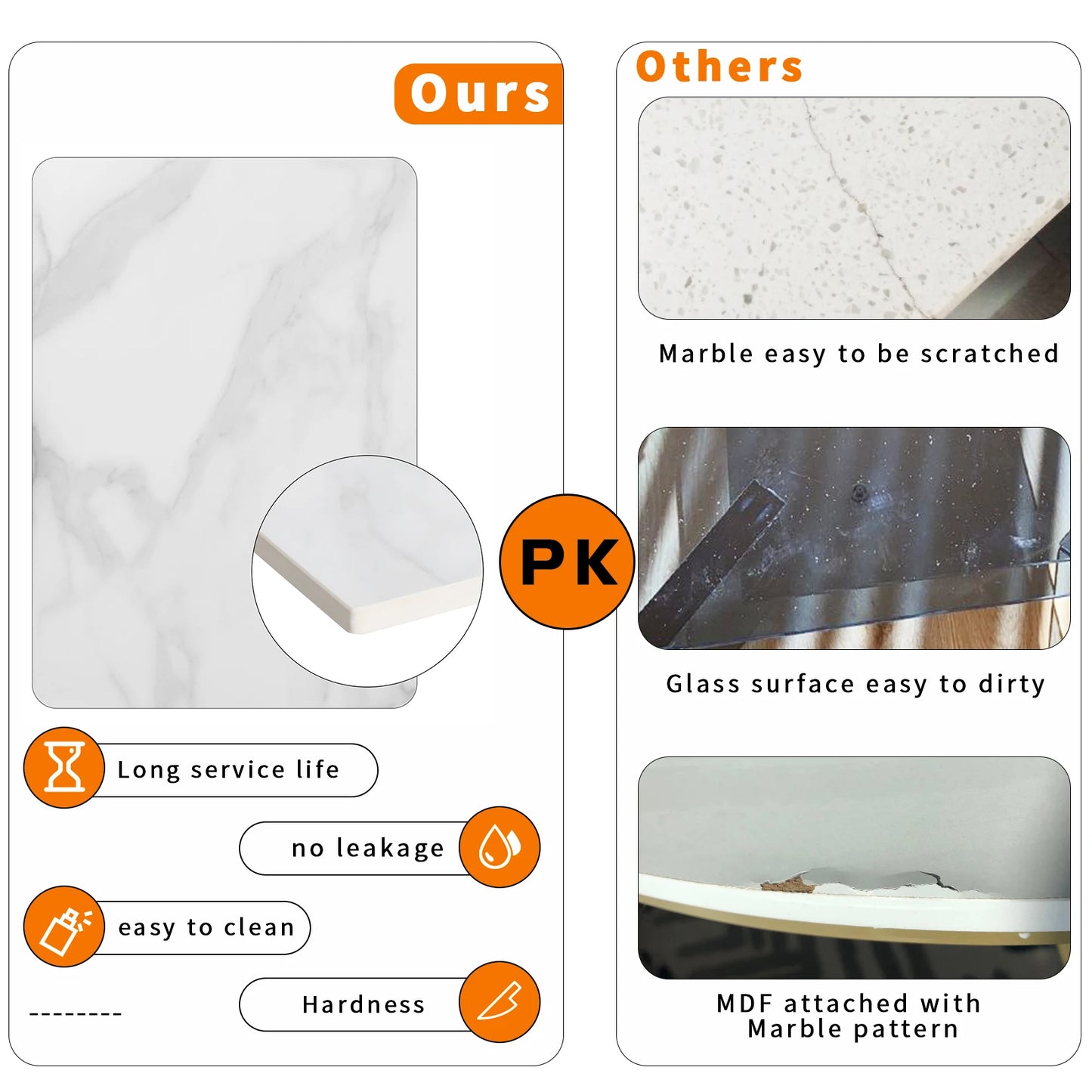 BINGOPAW Modern Marble Console Table With Gold Metal Frame