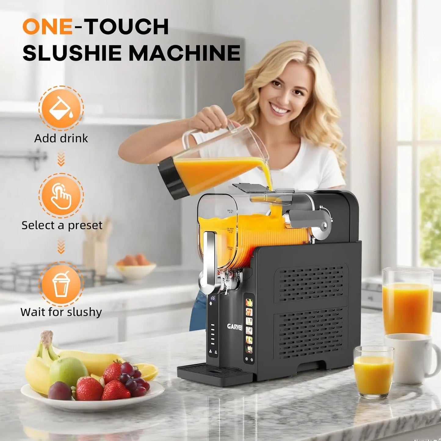 Acekool Slushie Machine For Home No Ice Needed With Display