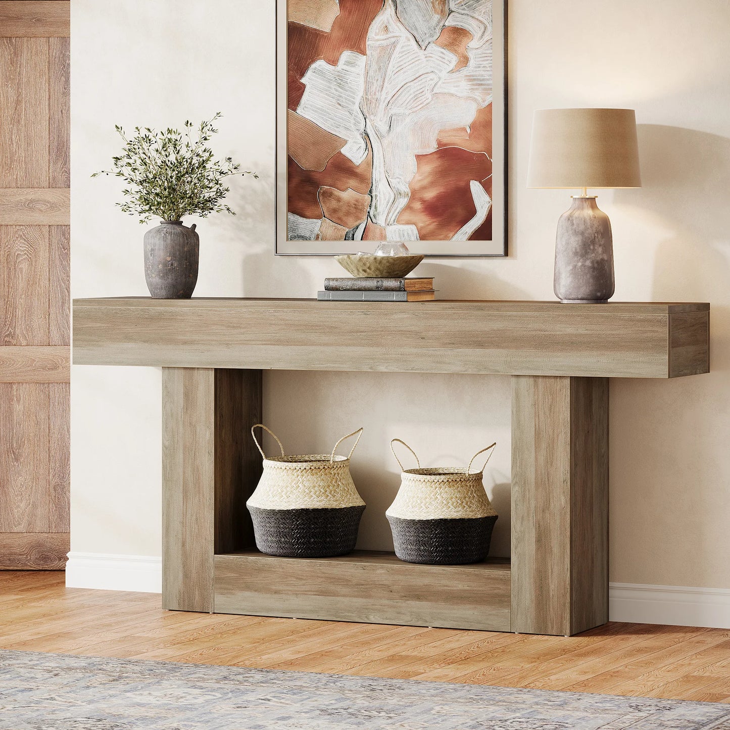 Tribesigns Farmhouse Console Table Two Tier Entryway