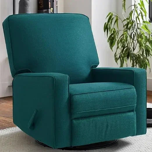 Swivel Rocker Recliner Chair Leather Upholstered for Living Room