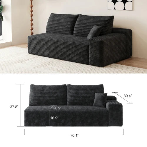YQXHCN Cloud Style Modular Sectional Sofa With Corduroy Memory Foam
