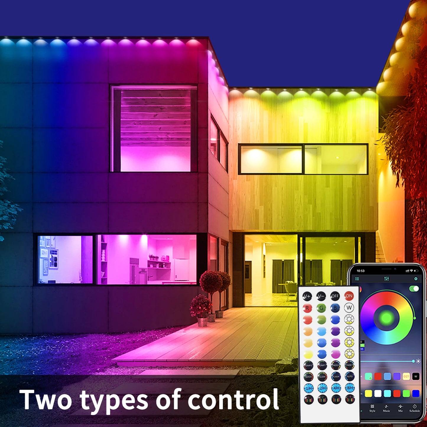 Segrass RGB Outdoor Lights IP68 Waterproof Eaves Lights For Party Decor