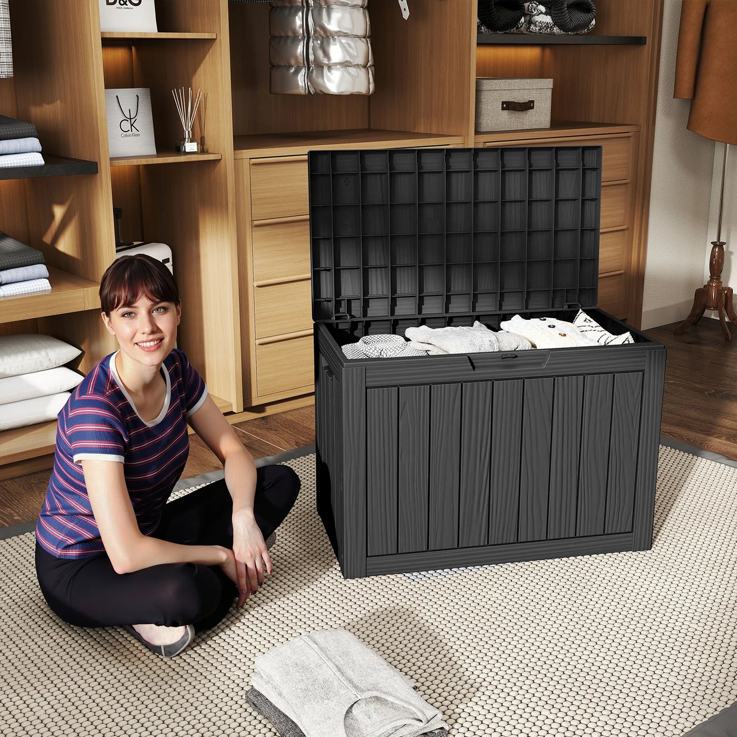 Waterproof Outdoor Storage Box Resin Deck Box Lockable