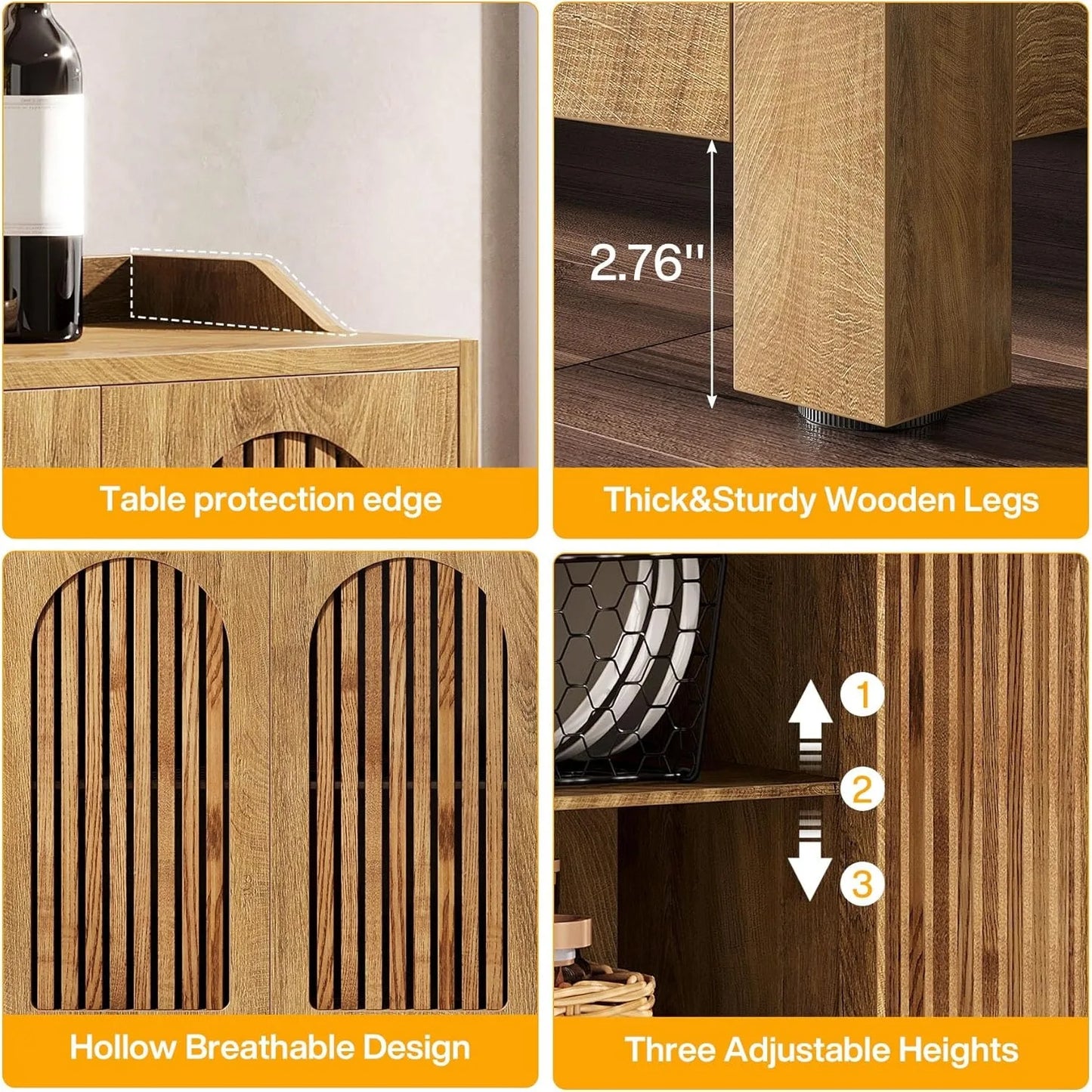 Little Tree Buffet Cabinet With Storage Farmhouse Sideboard