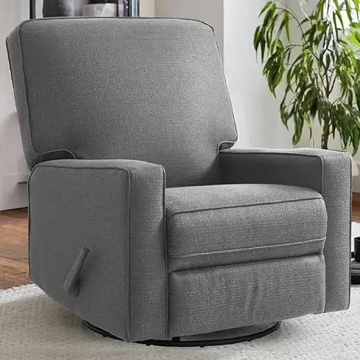 Swivel Rocker Recliner Chair Leather Upholstered for Living Room